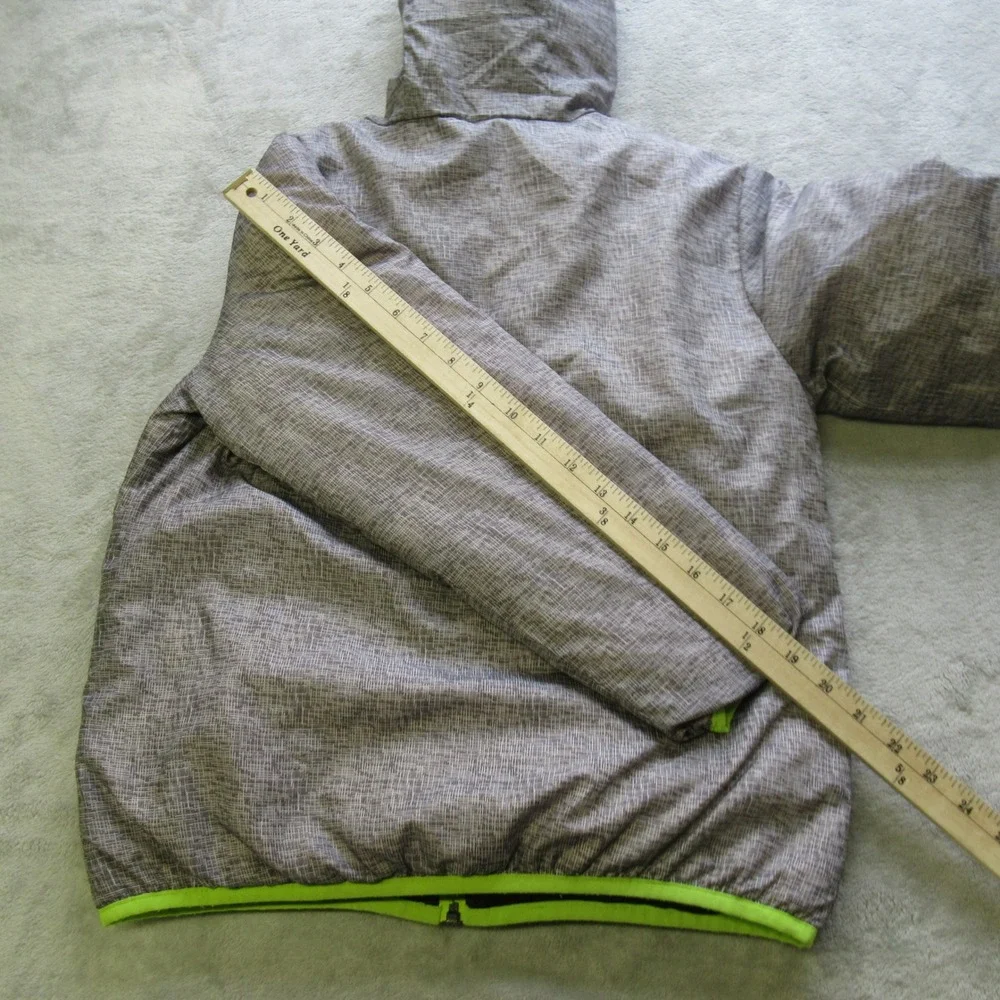 Eddie Bauer‎ Down Jacket Kids Medium Gray Black Reversible Puffer Cirruslite